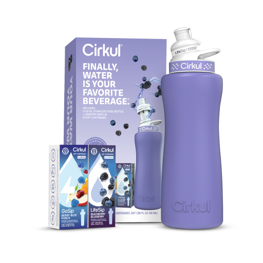 32oz. Matte Periwinkle Stainless Steel Bottle Starter Kit F1